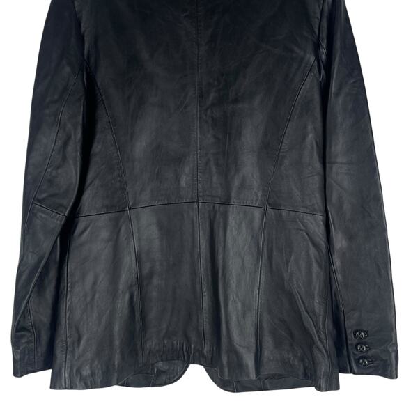 Croft & Barrow Black Lambskin Leather Blazer Jacket 3 Buttons Size M - Picture 8 of 9